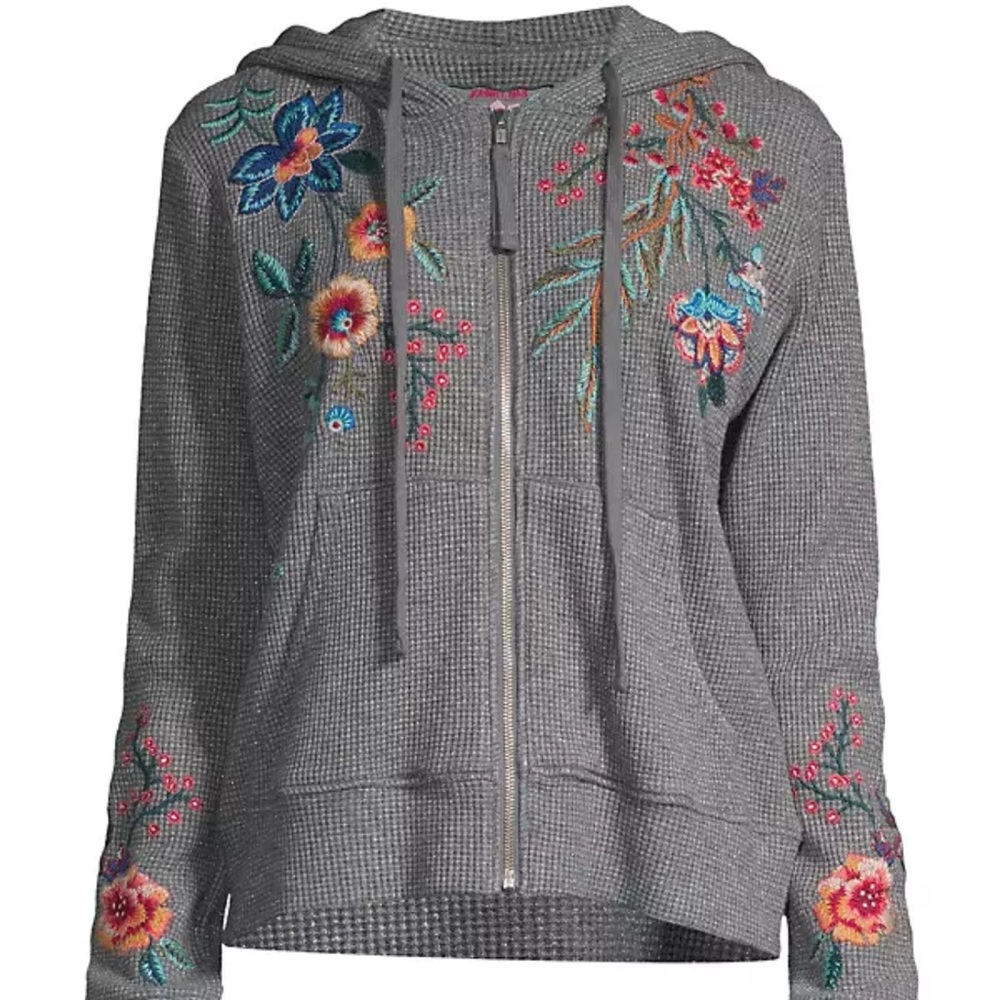 Johnny Was gray thermal hoodie jacket(also listing matching joggers)